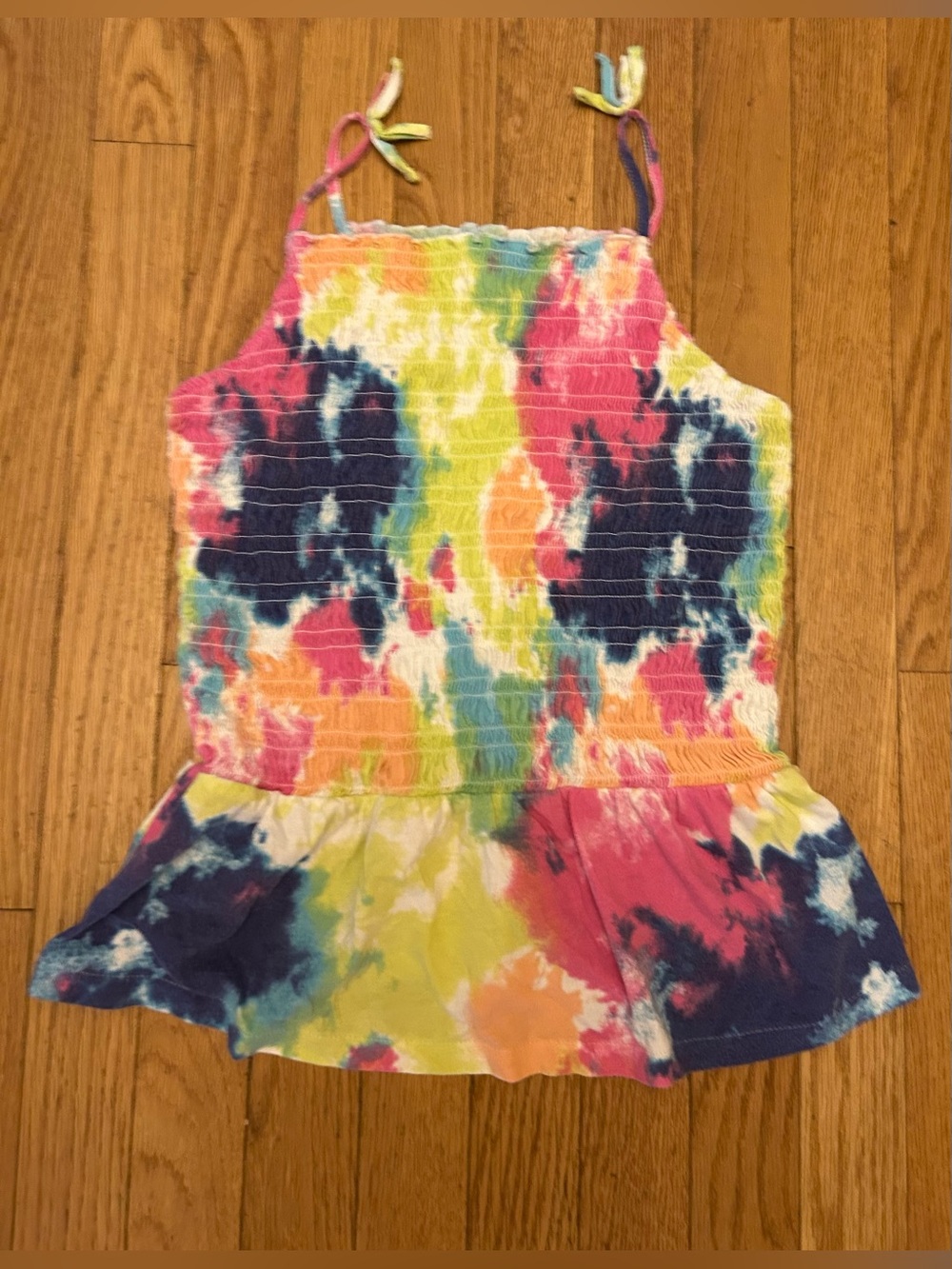 The Children’s Place Tie Dye Smocked Peplum Top Size 16